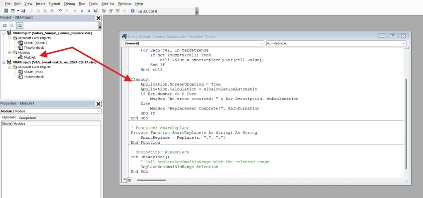 Excel Array Replace Comma for Period in VBA