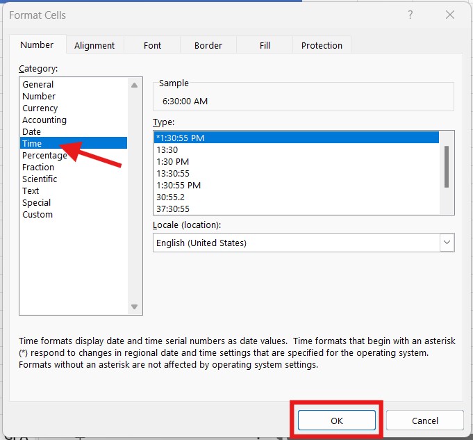 Instructions on how to insert and format time in Excel 1