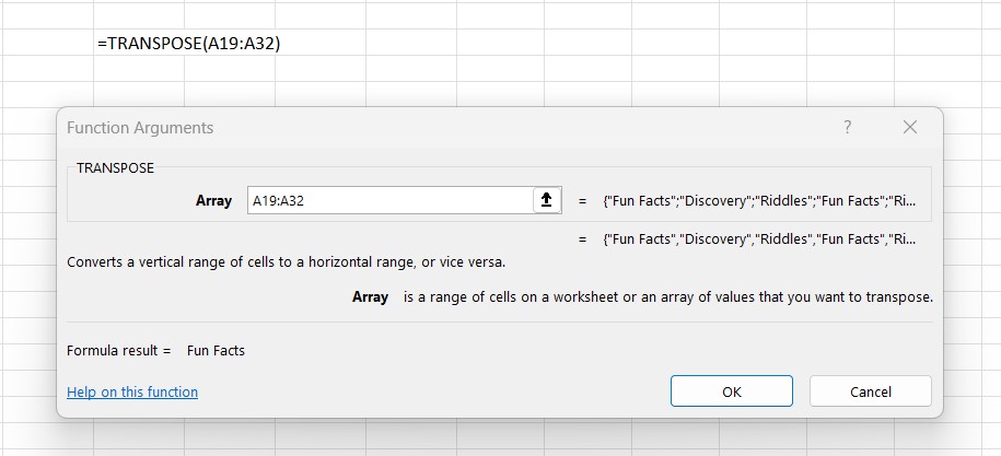 The simplest way to convert columns to rows in Excel1